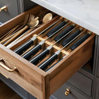 Utoplike Knife Drawer Organizer Bamboo Knives Block for Kitchen, Large Handle Steak Holder, Fit for 9 Knives (Not Included)