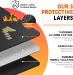 60x40 inch Under Grill Mat for Outdoor BBQ, Extra Large Fireproof Deck Protector Pad, Waterproof Oil-Proof Patio Lawn Mat for Grill, Fireplace & Fire Pit