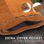 ELIZO Leather Knife Roll Bag Professional Chef Knife Case, Durable Knife Sheath Holder, Cooks & Culinary Tools Carrying Storage, Portable Knife Wrap - 4 Slots (Saddle)