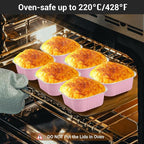 EUSOAR Cupcake Liner, 50pcs 10oz Pink Foil Mini Flan with Lids, Loaf Pans Aluminium Tins for Baking, Disposable Creme Brulee Cups Dessert Containers for Pie Souffle, Cake Holder for Party Serving