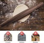 Premium Black Walnut French Style Rolling Pin - Tapered, Non-Stick, Ergonomic Design for Precision Baking, 18 Inches By Top Notch Kitchenware