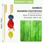 1200 PCS Bamboo Skewers for Appetizers 6.0 Inch Paddle Wooden Kabob Skewers Bamboo Cocktail Toothpicks Skewer Sticks for Appetizers Drinks Fruit Kababs Charcuterie Party
