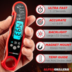 Alpha Grillers Meat Thermometer Digital - Instant Read Food Thermometer for Cooking and Grilling Stocking Stuffers for Men Christmas Gifts for Men