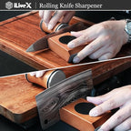 Rolling Knife Sharpener – Kitchen & Pocket Knife Sharpening Kit with Sharpening Stone – Sharp Roller Sharpener, Afilador de Cuchillos – Kitchen Gadget & Tool