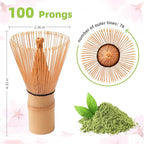 2-Pack Handcrafted Matcha Whisk, Bamboo Whisk for Matcha Tea, Natural Bamboo Chasen, 100-Prong Chasen, Macha Whisks Brush Match Accessories Wisk Mixer Whisker for Making Ceremonial Macha Tea