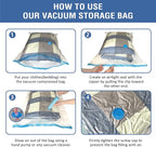 8 Jumbo Vacuum Storage Bags, Space Saver Bags Compression Storage Bags for Comforters and Blankets, Vacuum Sealer Bags for Clothes Storage, Hand Pump Included