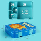 Personalized Bento Box for Kids with Safari Icon and Name - Salmon - 5 Compartments Drop-Proof Bento Box, Dishwasher Safe, Made with BPA-Free Materials, Bento Lunch Box for Kids and Toddlers