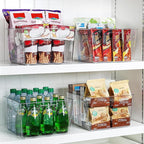 Vtopmart 4 Pack Extra Large Clear Plastic Storage Bins,11x11 Cube Acrylic Organizer Square Containers with Handle for Pantry,Closet,LaundryRoom,Kitchen,Bathroom,UnderSink Organization