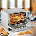 VEVOR Commercial Convection Oven, 21L/19Qt, Quarter-Size Conventional Oven Countertop, 1440W 3-Tier Toaster w/Front Glass Door, Electric Baking Oven w/Trays Wire Racks Clip Gloves, 120V
