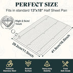 Cooling Racks for Cooking and Baking - 11.5"x16.5" Oven Safe Premium Stainless Steel Heavy Duty Baking Rack Tight-Wire, Fits Half Sheet Pan for Roasting & Grilling & Cooking - 1 Pack