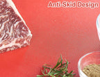 CURTA Cutting Boards for Kitchen, 20" x 14" x 0.5" Red Color Coded Plastic Chopping Board with Anti Slip Surface Dishwasher Safe