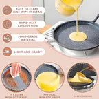Crepe Pan, 9.5 Inch Griddle Pan, Nonstick Flat Skillet Dosa Tawa Comales Para Tortillas Pancake Pans, Nonstick Crepe Pans for All Stoves (9.5 Inch)