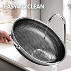 Frying Pan, 12 Inch Hybrid Non Stick Stainless Steel Skillets, Dishwasher Induction Oven Broiler Safe, Non Toxic Chef's Pan, PFOA Free Cookware
