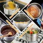 Stainless Steel Small Brushed Saucepan With Lid, Induction Cooking Sauce Pot Pans, 18/10 Tri-Ply Heavy Bottom Saucier Cookware, Dishwasher Safe & Oven Safe (1.5QT)