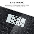 RENPHO Digital Bathroom Scale, Highly Accurate Body Weight Scale with Lighted LED Display, Round Corner Design, 400 lb, Core 1S, Marble