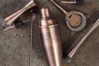 Mint & Mortar Cocktail Shaker Set, 7-Piece Bartender Kit with Stand, 24oz Martini Shaker Bottle Stainless Steel Bar Tools, Home Bar Accessories Drink Mixer, Barware Gift Set - Brushed Copper