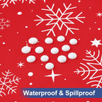 homing Rectangle Table Cloth Cover, Waterproof Polyester Elastic Fitted Tablecloth, Fits for 6 Foot Folding Tables, Washable Table Protector for Christmas, Holiday, Party (Snowflakes, 30" x 72")