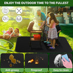 Large 76 x 52 inches Under Grill Mats for Outdoor Grill | Double-Sided Fireproof | Waterproof | Oil-Proof | Easy to Clean | Indoor Fireplace/Fire Pit Mat | Quality BBQ Mat for Deck Patio Lawn
