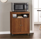 Ameriwood Home Landry Kitchen Microwave Cart, Brown Oak