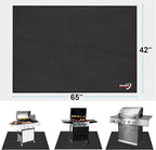 DocSafe 65 x 42 inches Under Grill Mat,Large 4 Layers Fire Pit Mat,Fireproof Mat Heat Insulated Protector for Deck,Patio,Grass,Smoker,BBQ,Reusable Oil-Proof and Waterproof Indoor Fireplace Pad,Black