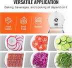 VEVOR Electric Vegetable Slicer, 0-0.5"/0-12mm Thickness Adjustable Commercial Slicer Machine, Convertible to Manual, Stainless Steel Food Cutter Slicing Machine, for Potato, Lemon, Tomato, Apple