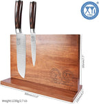 XYJ Magnetic Knife Block Holder Rack Acacia Wood Magnetic Stands with Strong Enhanced Magnets Multifunctional Knife Holder Kitchen Storage Organizer Tool Accessories