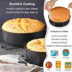 6 Inch Cake Pans Set of 3, Smash Cake Pans with 100PCS Parchment Paper for Layer Cakes, No-Stick Round Cake Pan Sets for Baking, Durable Baking Pan Set for Christmas Birthday, Dishwasher Safe