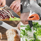 imarku Kitchen Knife Set, 15 Piece Premium Knife Block Set, Dishwasher Safe Knives Set for Kitchen, Razor Sharp Japanese Knife Set with Built-in Sharpener, Ergonomic Handle, Brown