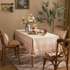 ISAENNE Designer Linen Floral Tablecloth Rectangle,Pale Yellow Elegant Farmhouse Indoor Table Cloth,Durable Decor Tablecloths for Dining Kitchen Thanksgiving Christmas,55"*87"-Chamonix A