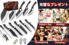 Serbian Chef Knife Set, Hand Forged Butcher Knife Set with Knife Bag, High Carbon Steel Kitchen Knives Set Meat Cleaver Boning Knife Viking Knives for Brisket Trimming, Gifts for Dad