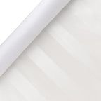 Luxury Table Protector Pad, 2 in 1 Table pad + Great Looking Tablecloth - Heat Resistant, Spill & Stain Proof - Flannel Backing (54x144, White - Silk Stripe)