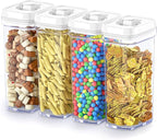 DWËLLZA KITCHEN Airtight Food Storage Containers – 4 Piece set Air Tight Pantry Storage Containers Clear Kitchen Organization and Storage Set BPA-Free - Keeps your Food Fresh & Dry