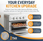 Toaster Oven Liners for Bottom of Oven (2 Pack) Reusable Non-Stick Heat Resistant Toaster Liners, Compatible with Ninja, Cuisinart, Emeril Lagasse & More, Toaster Mat, 12"x12" (Silver)