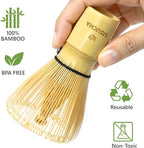Bamboo Matcha Whisk, Handcrafted Organic Traditional Japanese Chasen, Matcha Stirrer Green Tea Preparation Mixing Tool Accessory (80 Prongs)