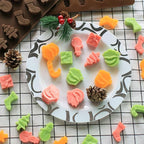Chocolate Molds Silicone Christmas, Small Silicone Molds with 6 Shapes of Santa/Stockings/Tree/Candy Cane/Snowman/Xmas Box, Mini Candy Mold for Gummy/Fudge/Jelly/Fruit Snacks, 2 Pcs