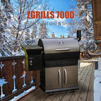 Z GRILLS Wood Pellet Grill Smoker with PID Control, Rain Cover, 700 sq. in Cooking Area for Outdoor BBQ, Smoke, Bake and Roast, 700D