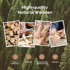 Wooden Spoons for Cooking, Nonstick Kitchen Utensils Set with 4 Piece Measuring Spoons, Comfort Grip Wooden Spatula Set, 9 Piece Teak Wooden Cooking Utensils with Holder and Spoon Rest