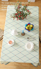 ISAENNE Designer Linen Floral Small Square Tablecloth,Light Green Farmhouse Durable Table Cloth,Washable Decor Tablecloths for Dining Kitchen Thanksgiving Christmas,55"*55"-Floralsea B