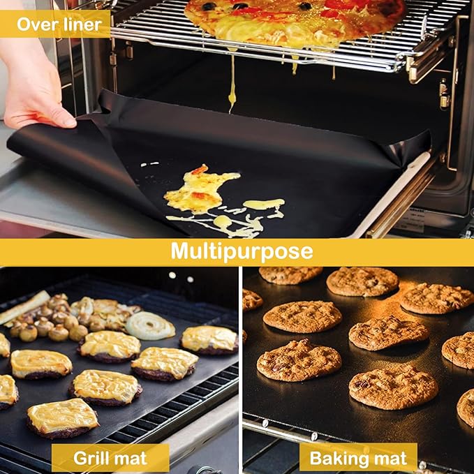 Dailyart 19x15inch Grill Mats for Outdoor Grill, Set of 5 Non-stick Teflon Grill Mat, Upgraded & Enlarged Reusable Grill Mats for Grilling, BBQ Grilling Accessories for Gas, Charcoal, Electric