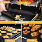 Dailyart 19x15inch Grill Mats for Outdoor Grill, Set of 5 Non-stick Teflon Grill Mat, Upgraded & Enlarged Reusable Grill Mats for Grilling, BBQ Grilling Accessories for Gas, Charcoal, Electric