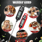 6 Pcs Meat Food Thermometer Food with Probe Water Liquid Instant Read Digital Thermometer Kitchen Cooking Supplies for Cooking BBQ Milk Yogurt (Red,Black)