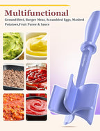 Premium Heat Resistant Masher and Smasher for Hamburger, Ground Turkey and More, Nylon Tool and Meat Fork, Mix Chopper