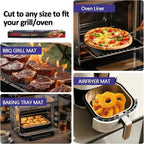 UBeesize 13x90 Inch Grill Mats Roll for Outdoor Grill- Heavy Duty Non-Stick BBQ Grilling Mat & Oven Liner, Reusable, Easy to Clean - Cut to Custom Fit Oven, Gas, Charcoal, and Electric BBQ