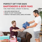 2-in-1 Can Crusher & Bottle Opener Set – Wall Mounted Aluminum Can Crusher for 12 & 16 Oz Cans with Mounting Hardware – Built-In Beer Bottle Opener with Digital Counter – Man Cave, Kitchen, Bar Gift