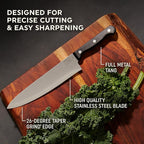 Chicago Cutlery Essentials 3-Piece Kitchen Chef Knife Set With Stainless Steel Blades For Home Kitchen