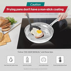 SUNHOUSE – 10 Inch / 26 cm Stainless Steel Frying Pan, Tri-Ply Stainless Steel Construction, PFOA-FREE, Stay-Cool Handle, Induction Compatible with All Cooktops, Dishwasher Safe
