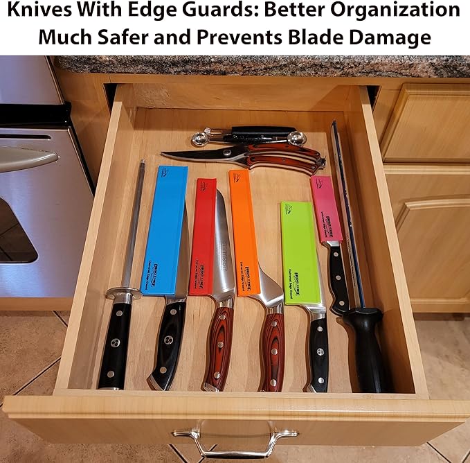 Ergo Chef 5pc Universal Knife Edge Guard Set Multicolored / Multi-sized / for Chef knife, Santoku, Bread, Utility and Paring knives