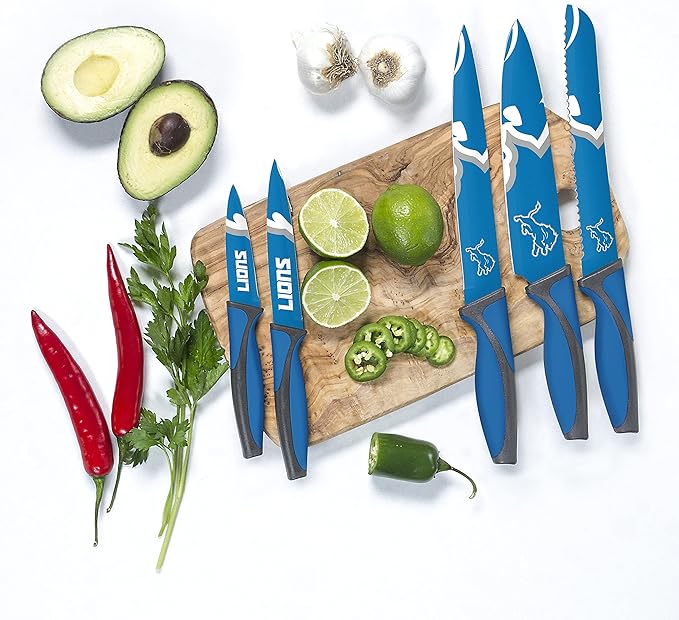 The Sports Vault NFL Detroit Lions 5-Piece Kitchen Knife Set