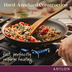 Anolon Advanced Home Hard Anodized Nonstick Frying Pan, 14.5 Inch – Large Skillet with Helper Handle, 14 Inch Nonstick Frying Pan, Durable Cookware - Bronze