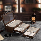 Knives Display Box, 3-Layer Pocket Knives Box Display & Storage Knives, Solid Wood Knives Box for Collections, Gift for Boyfriend Fathers Day Birthday Gifts(Walnut)
